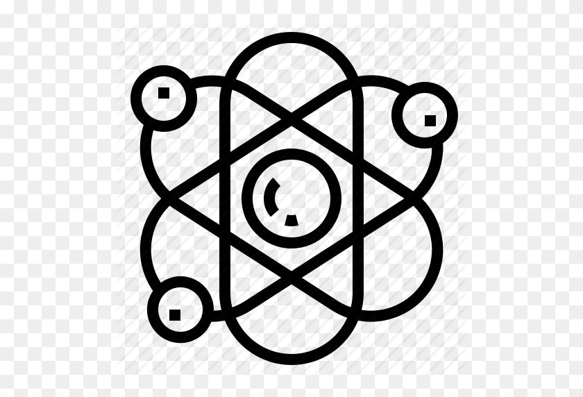 512x512 Значок Атома, Химии, Физики, Науки - Черно-Белый Клипарт По Химии