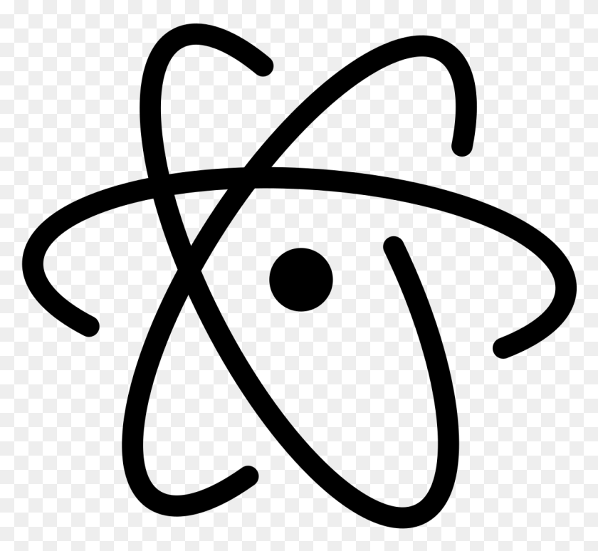 1118x1024 Черный Логотип Редактора Атома - Атом Png