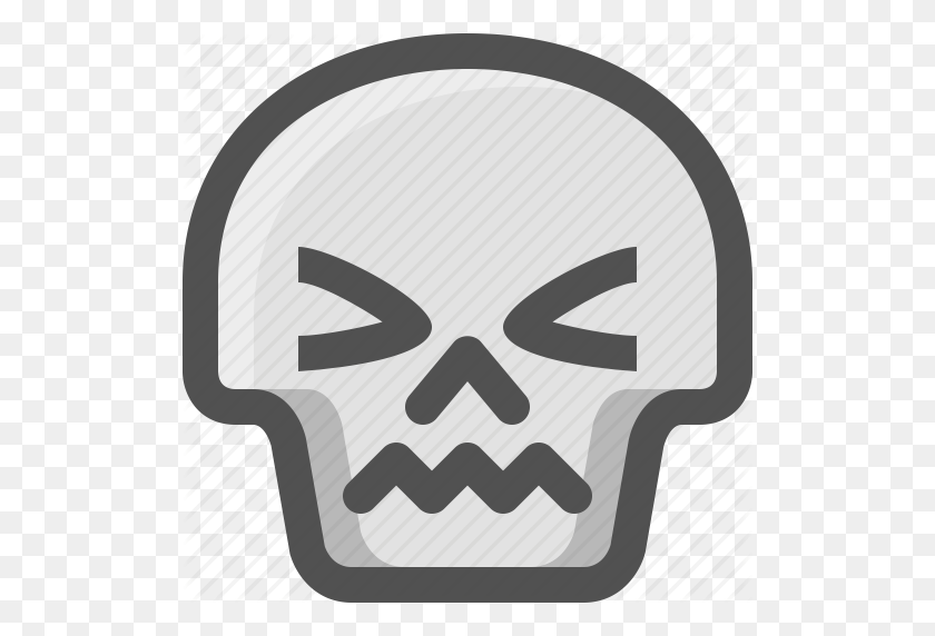512x512 Atonished, Avatar, Death, Emoji, Face, Skull, Smiley, Stunned Icon - Skull Emoji PNG
