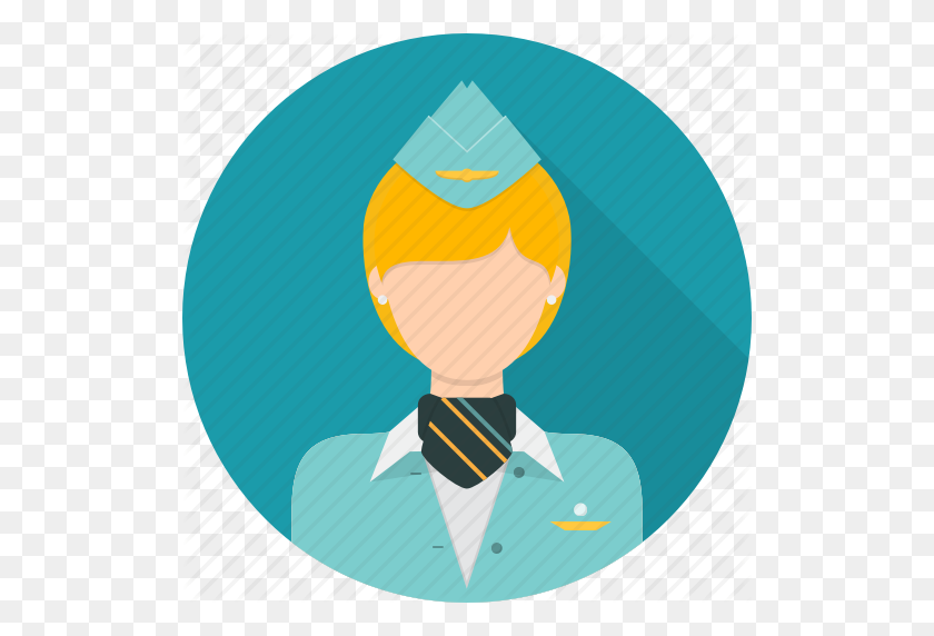 512x512 Attendant, Avatar, Flight, Stewardess, Uniform, Woman Icon - Flight Attendant Clipart
