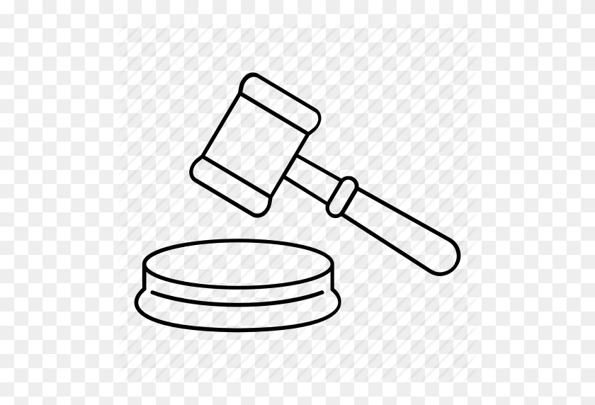 512x512 Attention, Auction, Gavel, Judge, Justice, Law, Mallet Icon - Gavel Clipart Black And White