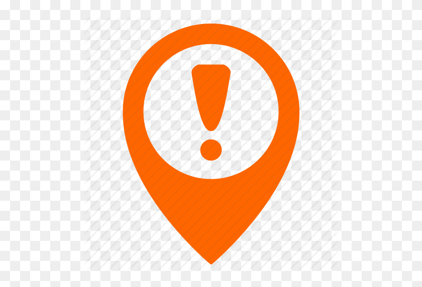 512x512 Attention, Map, Object, Point, Pointer, Warning Icon - Attention PNG