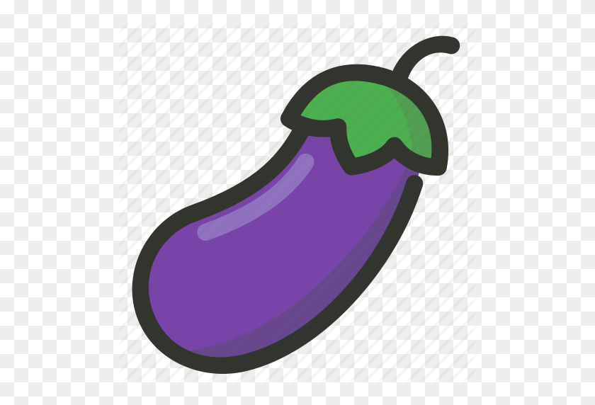 512x512 Aubergine, Brinjal, Eggplant, Food, Vegetable Icon - Eggplant PNG
