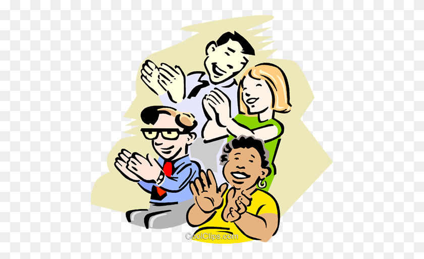 480x453 Audience Clapping Royalty Free Vector Clip Art Illustration - Clapping Hands Clipart