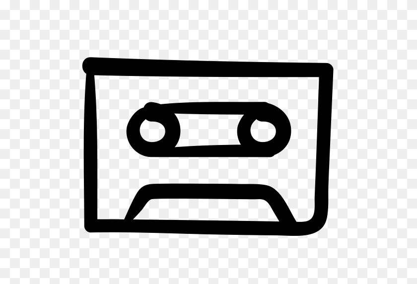 512x512 Audio, Cassette, Cassette Tape, Doodle, Music, Musictape, Tape Icon - Cassette PNG