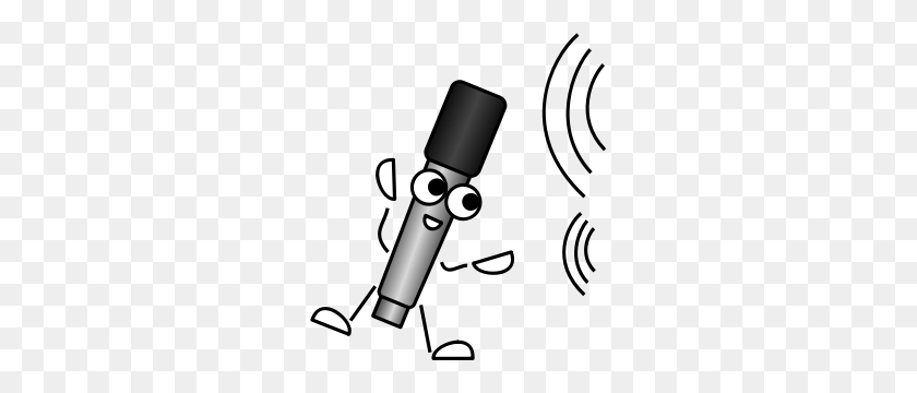272x300 Audio Clipart Mike - Microphone Clipart Black And White