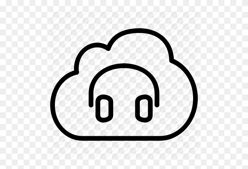 512x512 Audio, Cloud, Head, Headphones, Listen, Music, Phones, Podcast Icon - Podcast Icon PNG