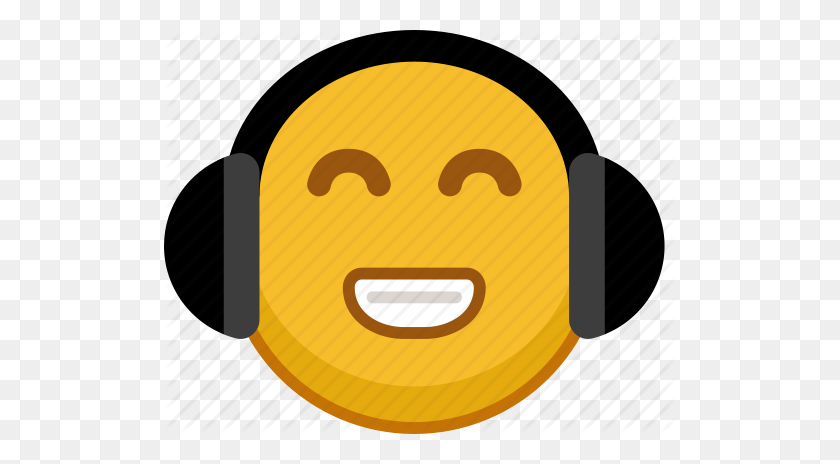 512x404 Аудио, Emoji, Смайлик, Наушники, Музыка, Улыбка, Значок Звука - Музыка Emoji Png