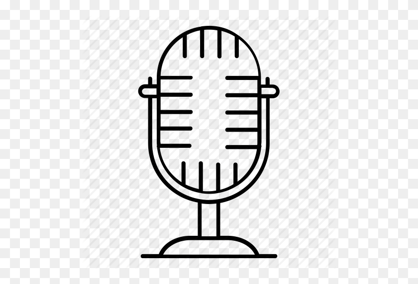 512x512 Аудио, Микрофон, Микрофон, Звук, Старинный Значок Микрофона - Микрофон Вектор Png