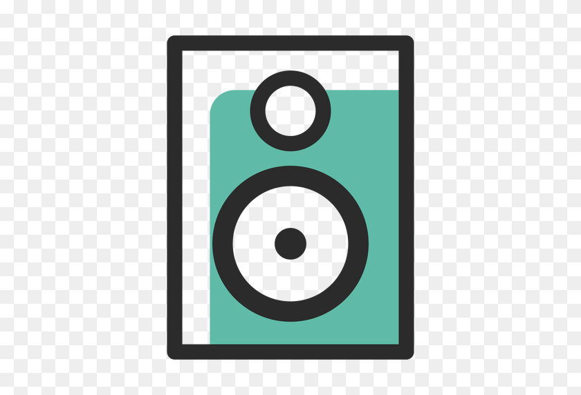 512x512 Значок Цветной Штрих Аудио Динамик - Динамик Png