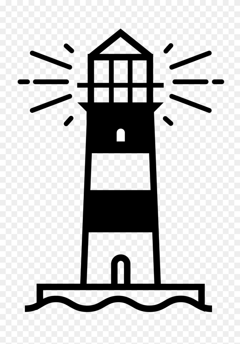 1000x1468 August - Lighthouse Black And White Clipart