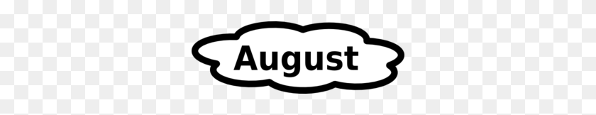 300x102 August Calendar Sign Clip Art - August Clipart Black And White