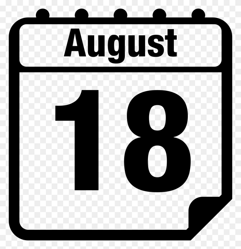 944x980 August Daily Calendar - August PNG