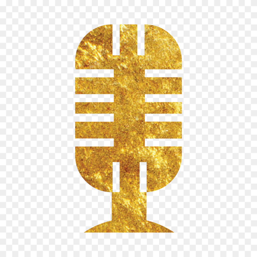 1200x1200 August Graphics Pack Microphone Gold - Gold Microphone PNG