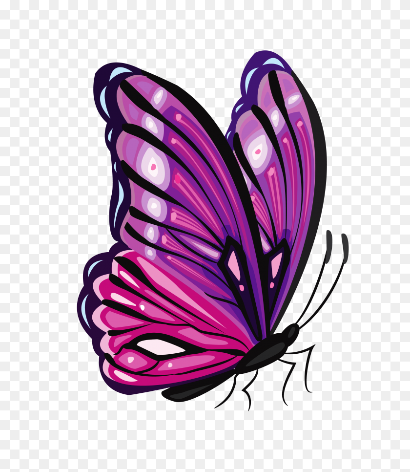 2796x3251 Aulnage Clipart Mariposa Sombrero De Copa - Flying Butterfly Clipart
