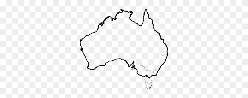 298x273 Австралия Контурная Карта Картинки - Карта Мира Клипарт Черный И Белый