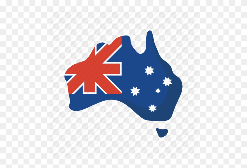 512x512 Australia, Colorful, Continent, Flag, Landmark, Map, Object Icon - Australia Flag PNG