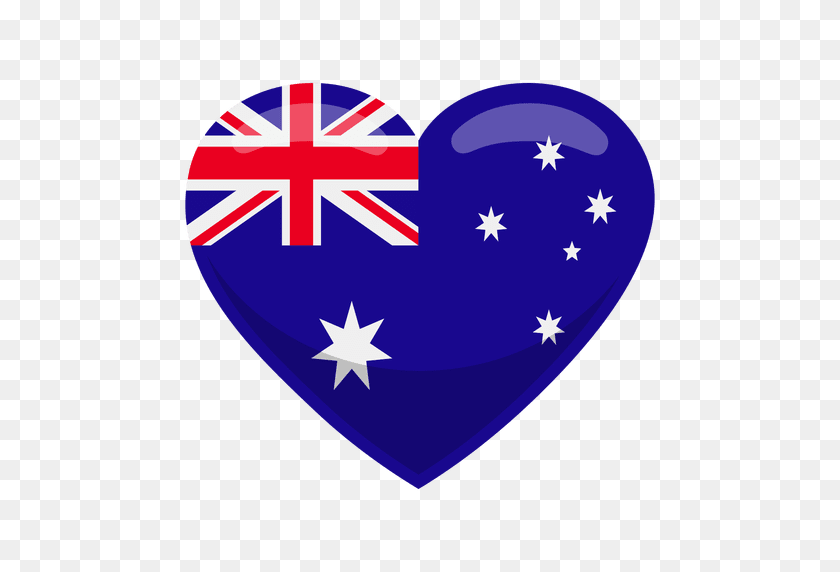 512x512 Australia Heart Flag - Australia Flag PNG