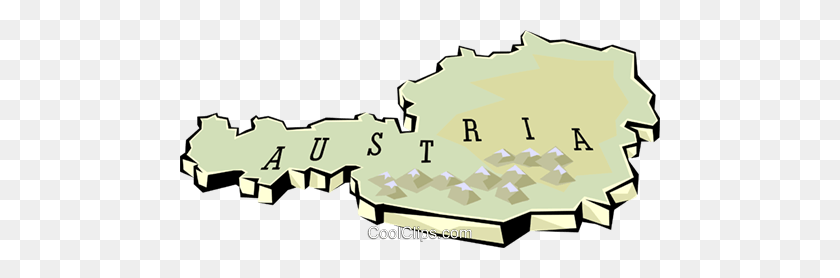 480x218 Карта Австрии Клипарт Клипарт Иллюстрация - Карта Города Клипарт
