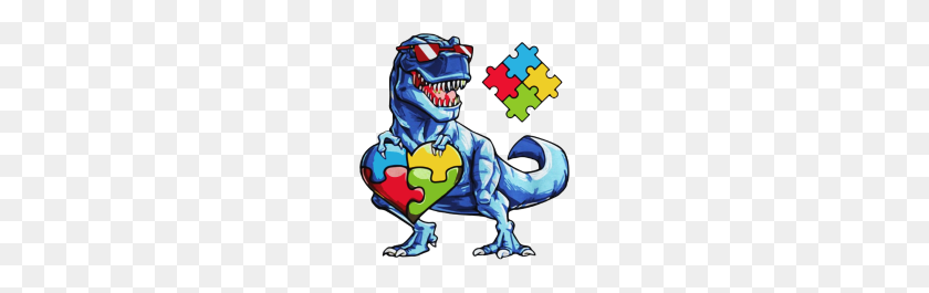 190x205 Autism Awareness Dinosaur Puzzle Piece - Autism Puzzle Piece PNG