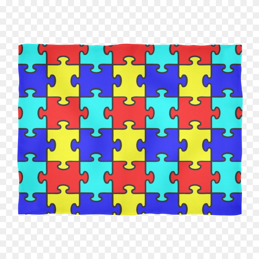 1024x1024 Autism Puzzle Pieces Soft Fleece Blanket Autism Awareness America - Autism Puzzle Piece PNG