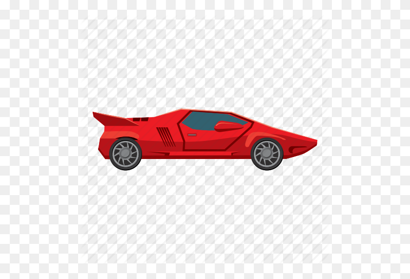 512x512 Auto, Car, Cartoon, Side, Sport, View, Wheel Icon - Car Cartoon Png