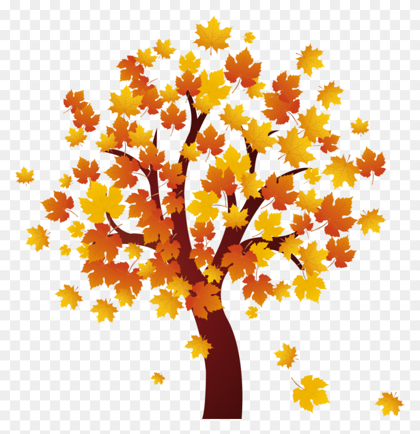989x1024 Autumn Clipart - Woodland Tree Clipart