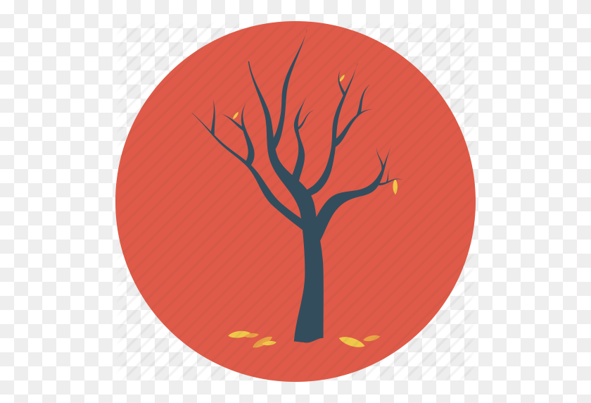 512x512 Autumn, Dead Tree, Fall, Fallen, Leaves, Tree Icon - Fall Tree PNG