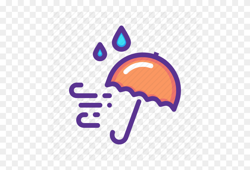512x512 Autumn, Fall, Rain, Rainy, Season, Umbrella, Weather Icon - Umbrella And Rain Clipart