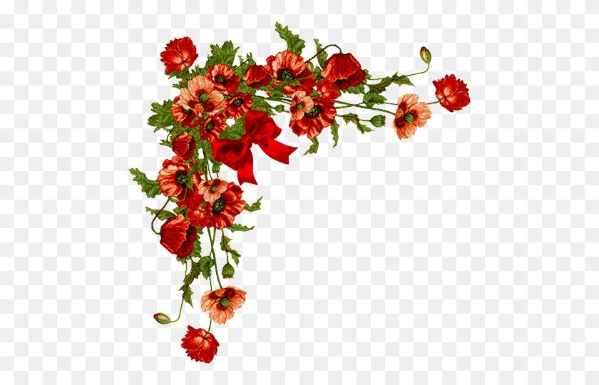480x480 Осенний Цветок Бордюр Клипарт Бесплатный Клипарт - Осенние Цветы Клипарт