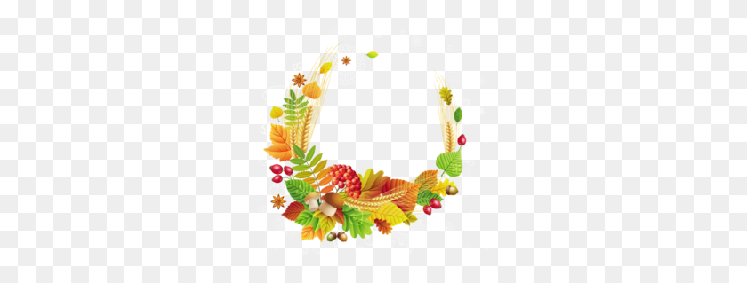 260x259 Autumn Harvest Clipart - Fall Leaves Border PNG