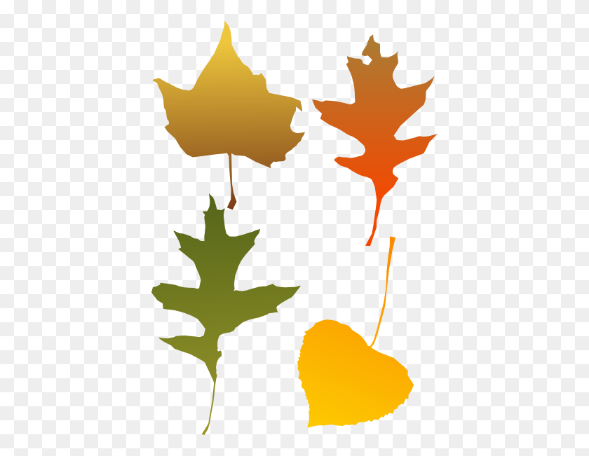 408x591 Autumn Leaf Selection Clip Art - Thanksgiving Leaves Clipart