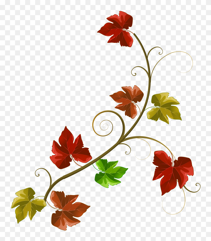 5457x6272 Autumn Leaves Decoration Clipart Png - Free Clip Art Autumn Leaves