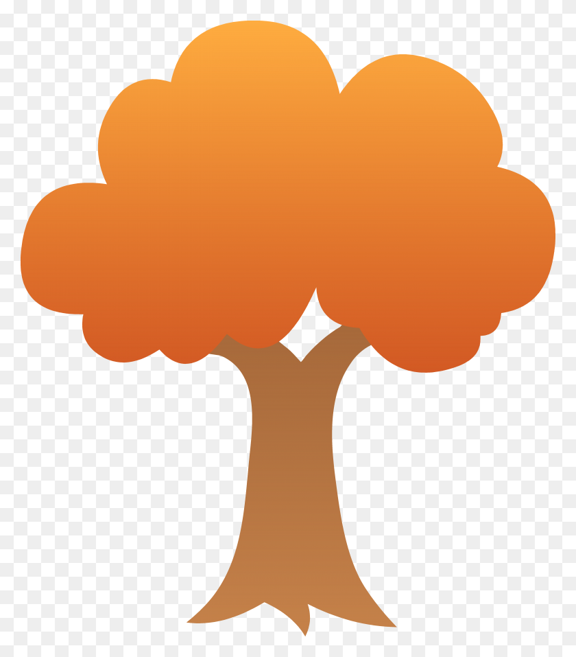 5486x6309 Autumn Tree Clip Art - Orange Color Clipart