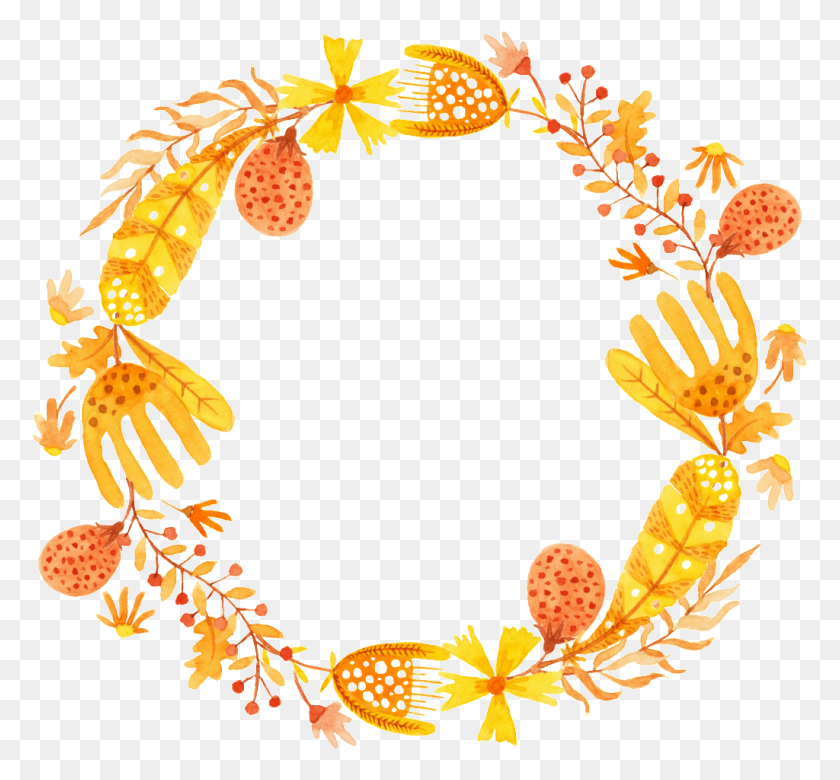 1024x946 Autumn Wreath Free Vector Free Png Download Png Vector - Fall Wreath Clip Art