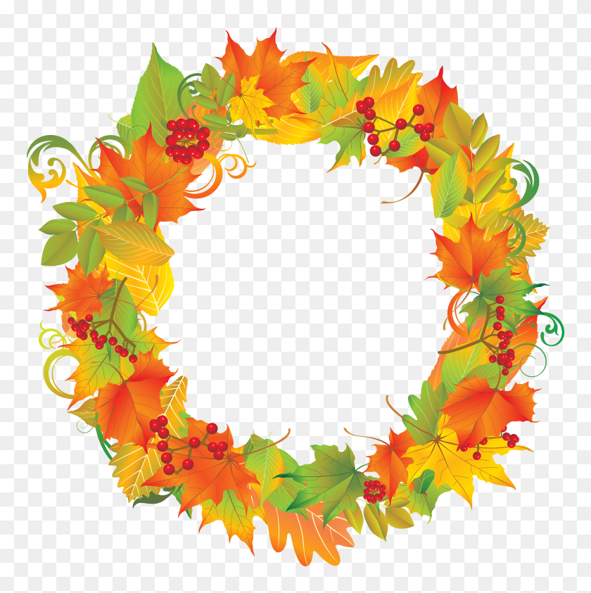 5898x5923 Autumn Wreath Png Clipart - Wreath PNG