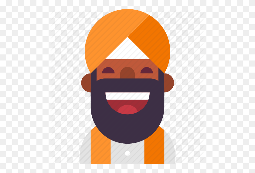 512x512 Avatar, Beard, Indian, Man, Muslim, Punjab, Turban Icon - Turban PNG