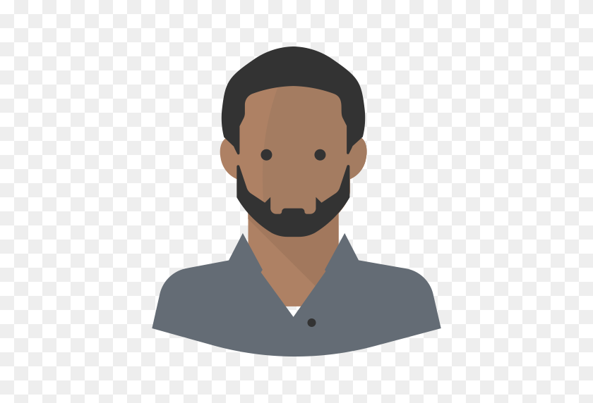 512x512 Avatar Hombre Negro Barba Gafas, Icono De Hombre Negro Con Png Y Vector - Hombre Negro Png