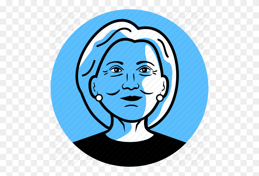 512x512 Avatar, Candidato, Clinton, Demócrata, Cara, Mujer, Hillary - Hillary Clinton Clipart