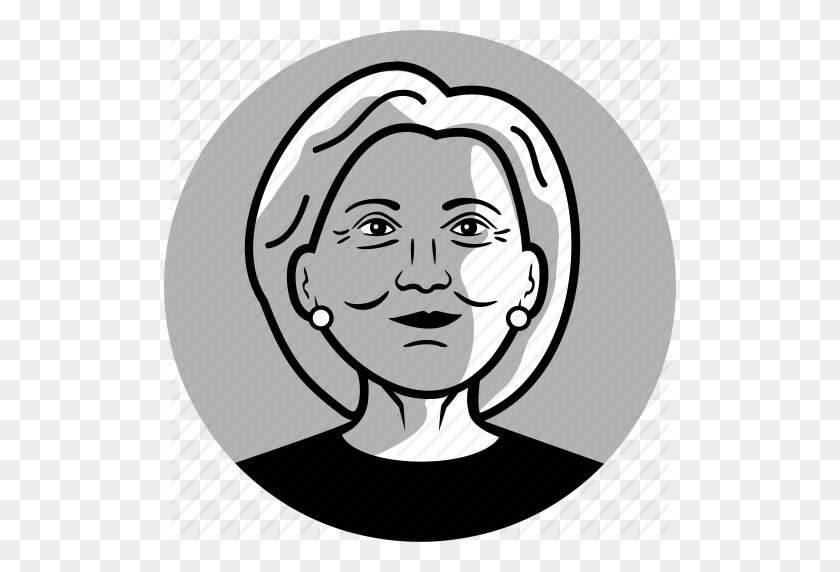 512x512 Avatar, Candidato, Demócrata, Mujer, Hillary, Hillary Clinton - Cara De Hillary Clinton Png