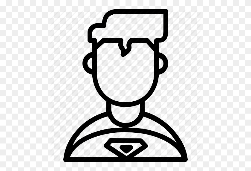512x512 Аватар, Персонаж, Комиксы, Dc, Вдохновение, Супергерой, Значок Супермена - Superhero Black And White Клипарт