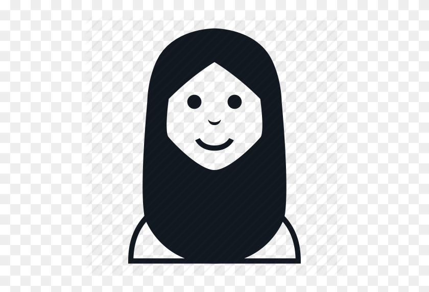 Avatar Character Hijab Muslim People Smile Woman Icon