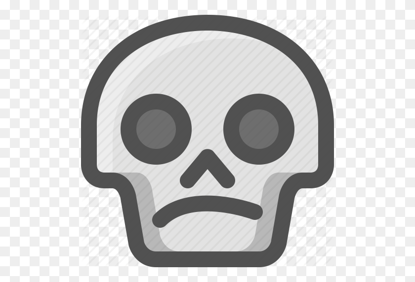 512x512 Avatar, Confused, Death, Emoji, Face, Skull, Smiley Icon - Skull Emoji PNG