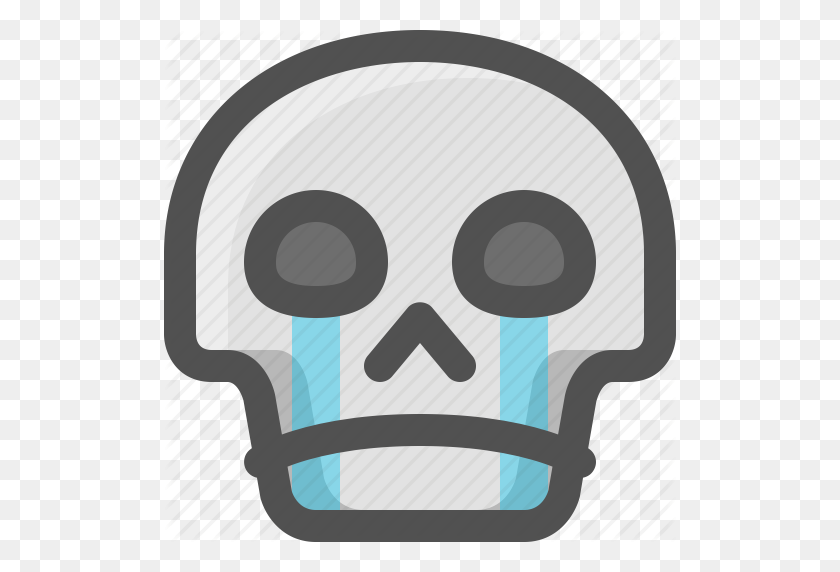 512x512 Avatar, Llorando, Muerte, Emoji, Cara, Cráneo, Smiley Icon - Cráneo Emoji Png
