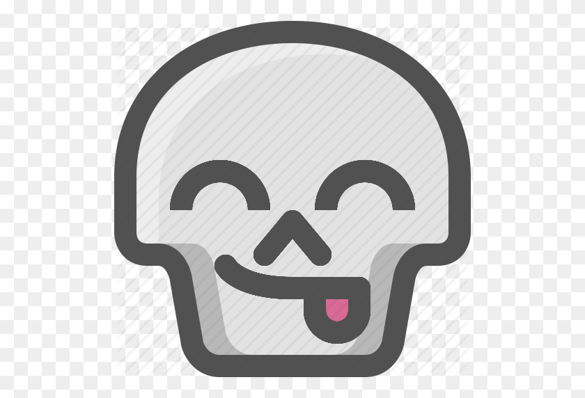 512x512 Avatar, Muerte, Emoji, Cara, Gracioso, Cráneo, Smiley, Icono De Lengua - Cráneo Emoji Png
