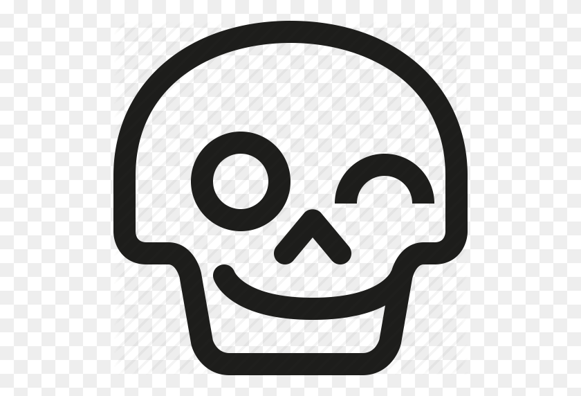 512x512 Avatar, Death, Emoji, Face, Skull, Smiley, Wink Icon - Skull Emoji PNG