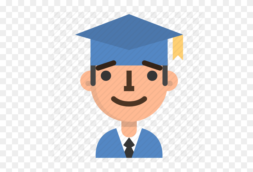 512x512 Avatar, Emoji, Graduation, Male, Profile, School, Student Icon - School Emoji PNG