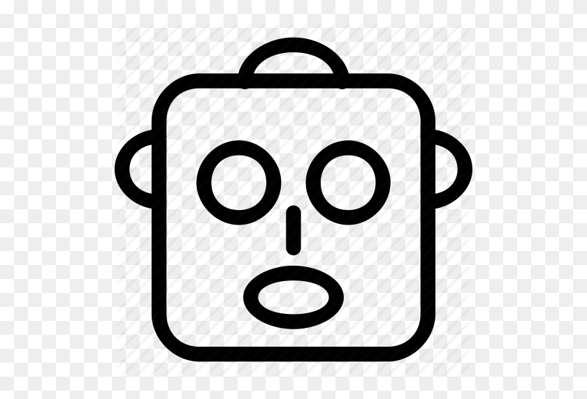 512x512 Avatar, Face, Facial, Robot, Robot Face, Robotics Icon - Robot Clipart Black And White