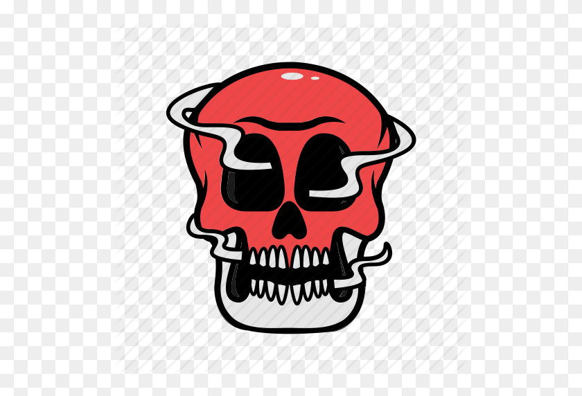 512x512 Avatar, Face, Halloween, Skull, Smoke Icon - Skull Face PNG