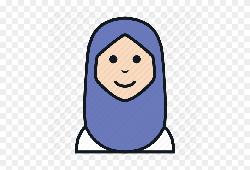 512x512 Avatar, Hijab, Islam, Muslim, People, Veil, Woman Icon - Hijab PNG